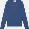 JANE pull col rond bleu denim