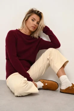 JANE pull col rond bordeaux