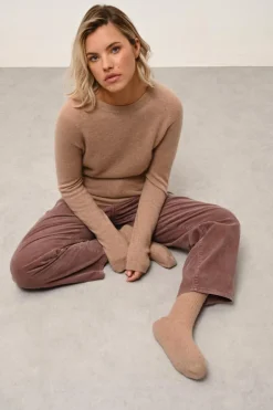 JANE pull col rond camel chiné