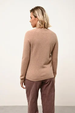 JANE pull col rond camel chiné