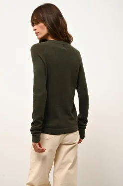 JANE pull col rond kaki
