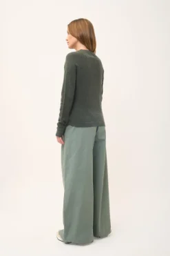 JANE pull col rond kaki chiné