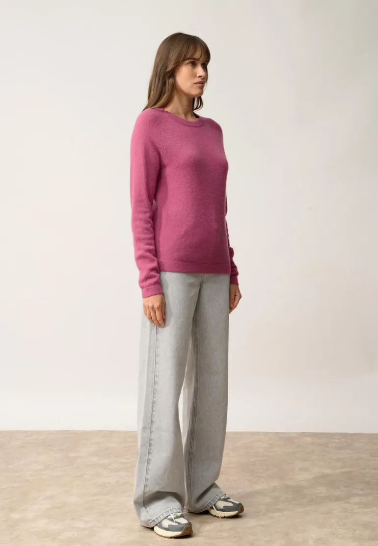 JANE pull col rond orchidée
