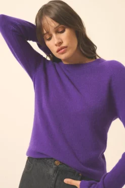 JANE pull col rond violette