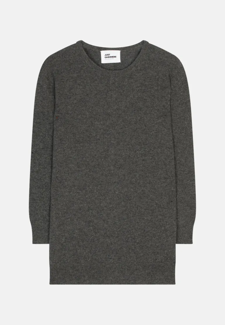 JANICE pull col rond anthracite chiné