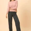 JANICE pull col rond bois de rose