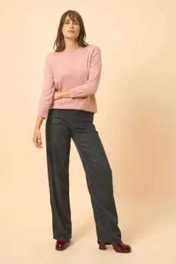 JANICE pull col rond bois de rose