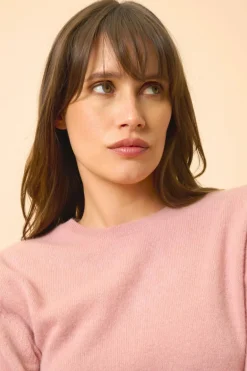 JANICE pull col rond bois de rose