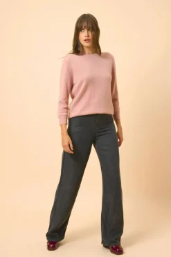 JANICE pull col rond bois de rose