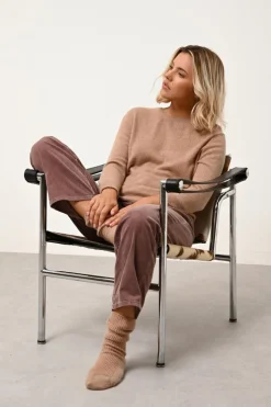 JANICE pull col rond camel chiné