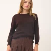 JANICE pull col rond choco