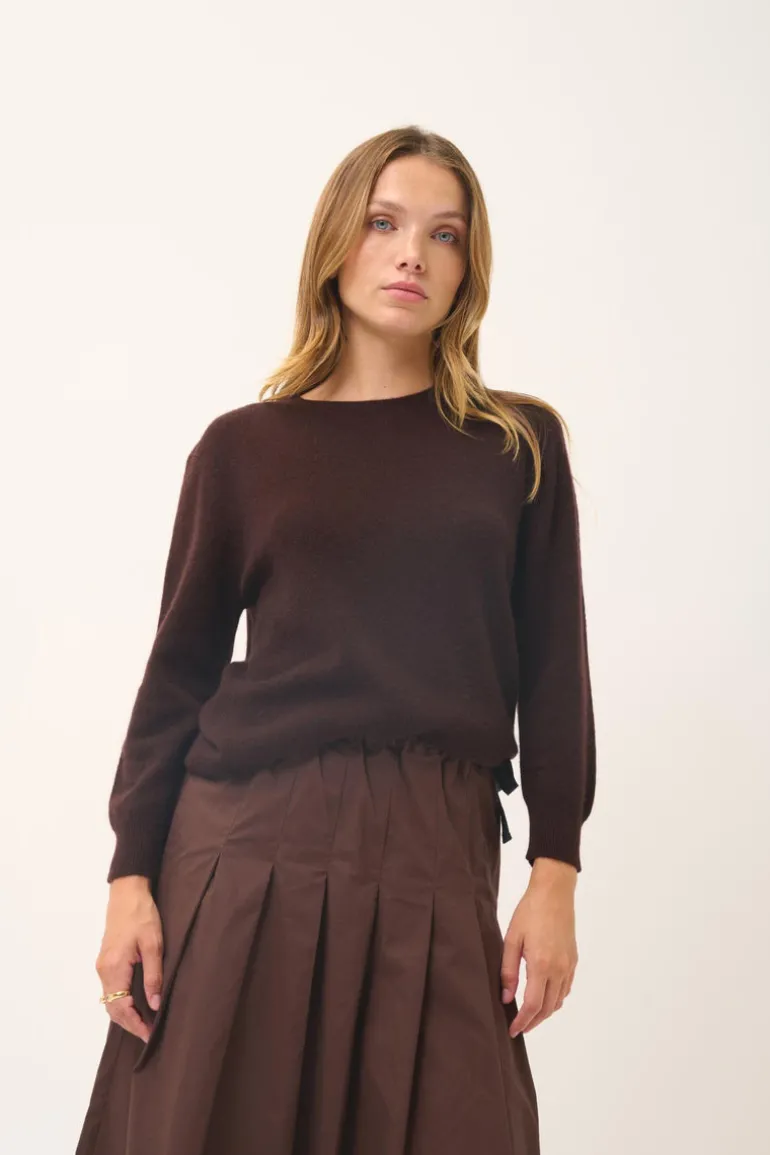 JANICE pull col rond choco