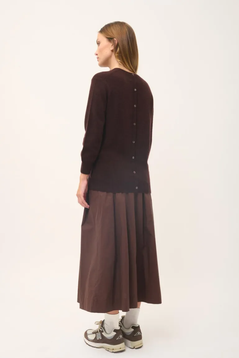 JANICE pull col rond choco