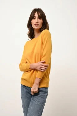 JANICE pull col rond curcuma