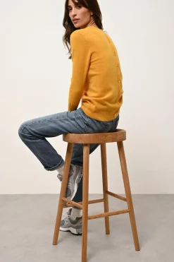 JANICE pull col rond curcuma