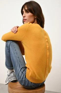 JANICE pull col rond curcuma
