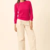 JANICE pull col rond fuchsia