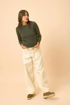 JANICE pull col rond kaki