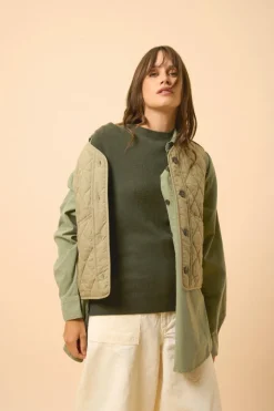 JANICE pull col rond kaki