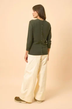JANICE pull col rond kaki