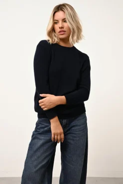 JANICE pull col rond navy