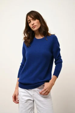 JANICE pull col rond outremer