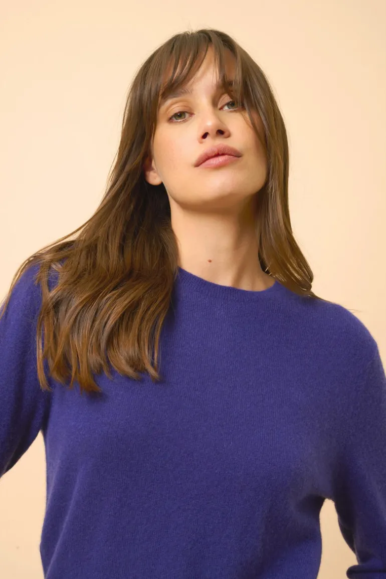 JANICE pull col rond purple