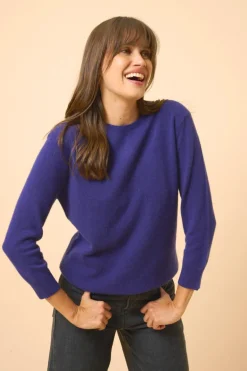 JANICE pull col rond purple