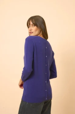 JANICE pull col rond purple