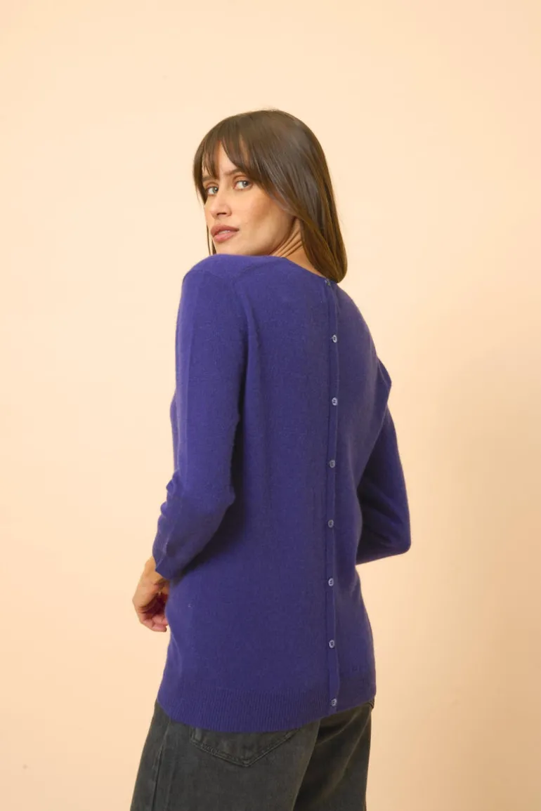 JANICE pull col rond purple