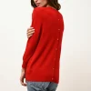 JANICE pull col rond rouge