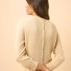 JANICE pull col rond sable