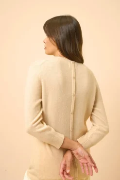 JANICE pull col rond sable
