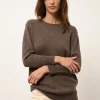 JANICE pull col rond taupe chiné