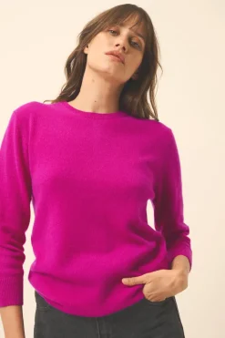 JANICE pull col rond violine