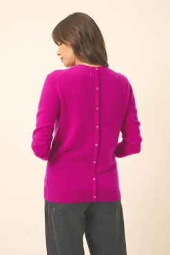 JANICE pull col rond violine