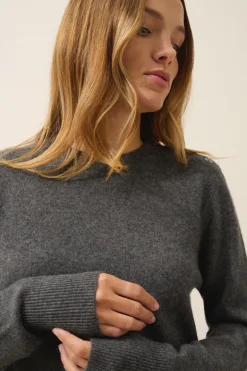 JEANNE pull col rond anthracite chiné