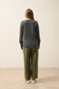 JEANNE pull col rond anthracite chiné