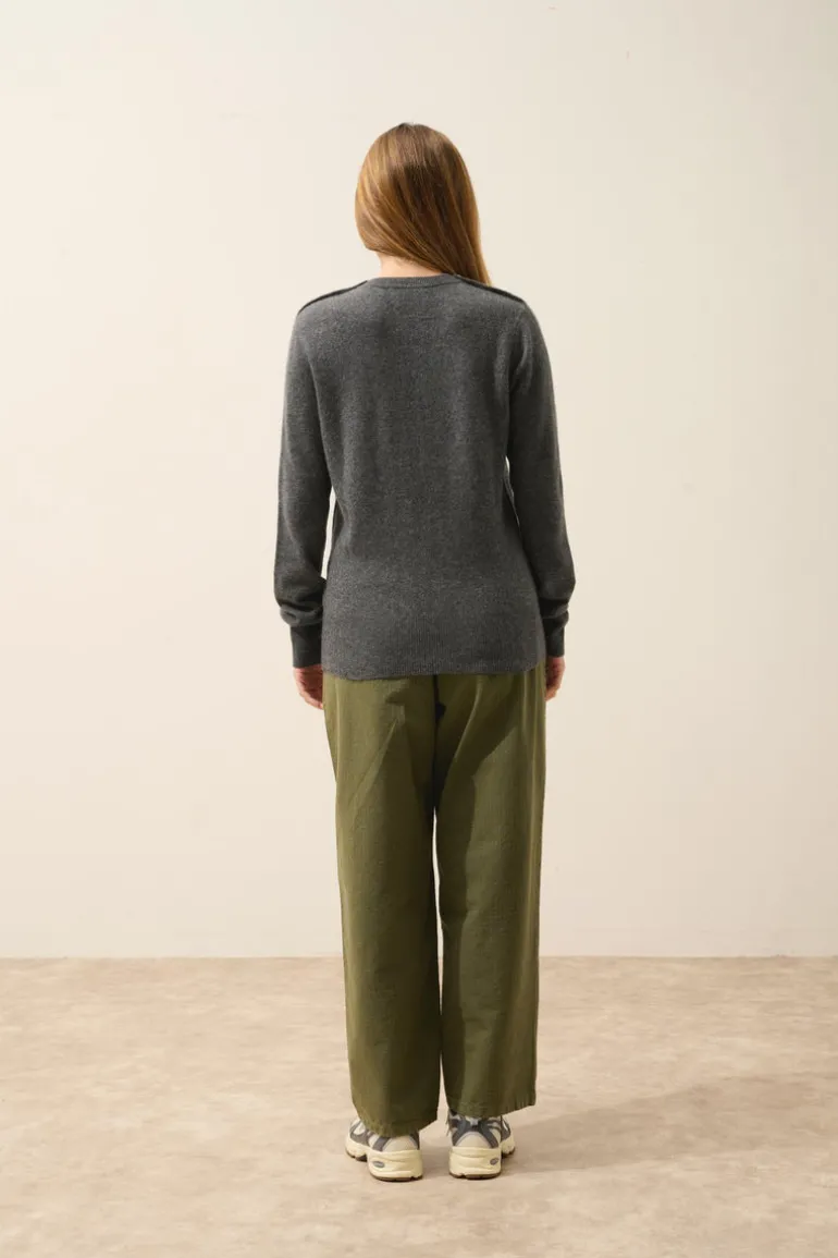 JEANNE pull col rond anthracite chiné