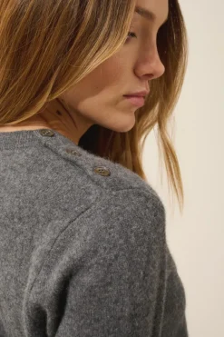 JEANNE pull col rond anthracite chiné