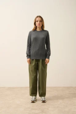 JEANNE pull col rond anthracite chiné