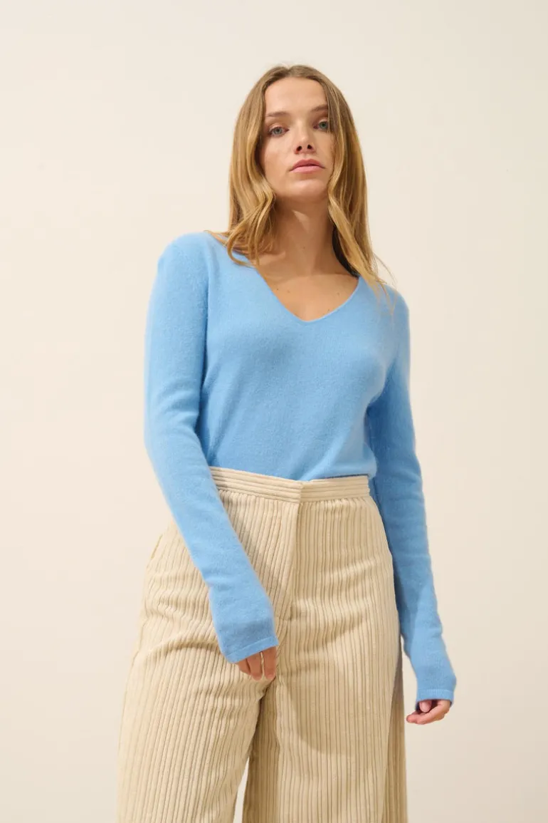 JOAN pull col v baby blue