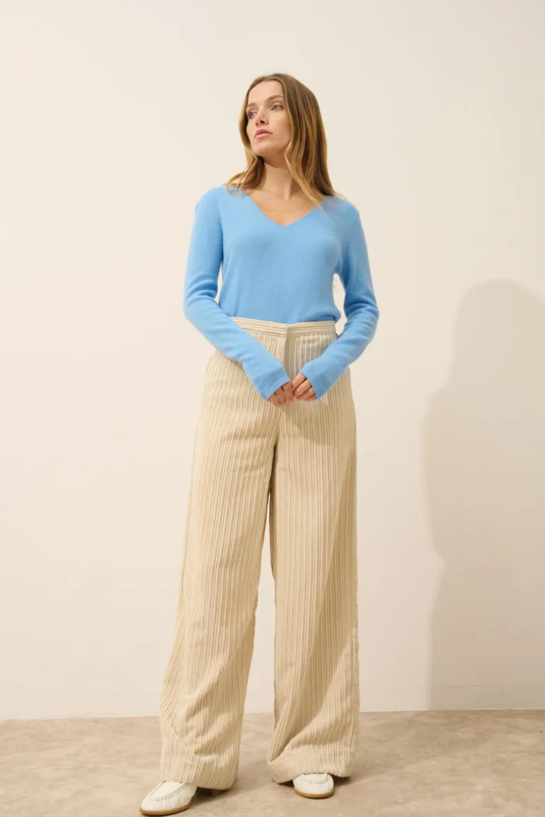 JOAN pull col v baby blue