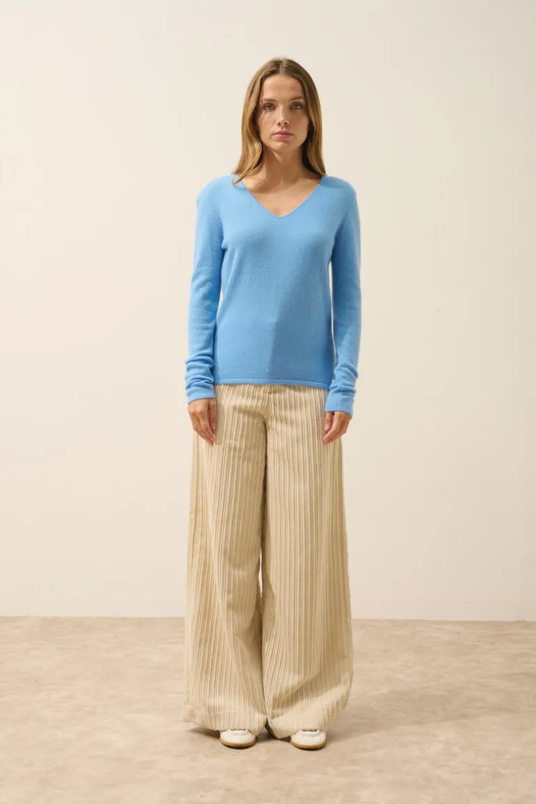JOAN pull col v baby blue