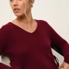 JOAN pull col v bordeaux