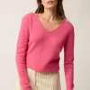 JOAN pull col v fraise