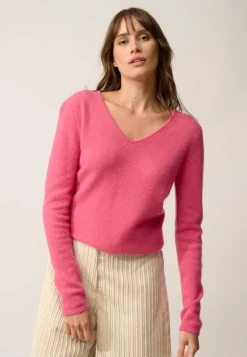 JOAN pull col v fraise