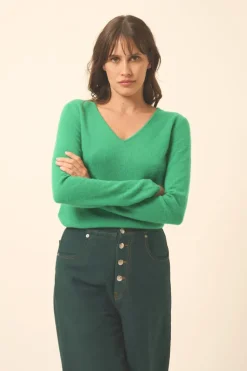 JOAN pull col v menthe