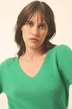 JOAN pull col v menthe