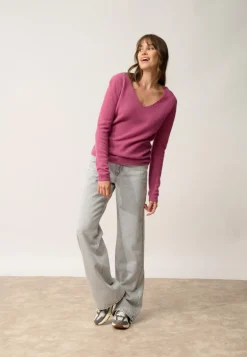 JOAN pull col v orchidée